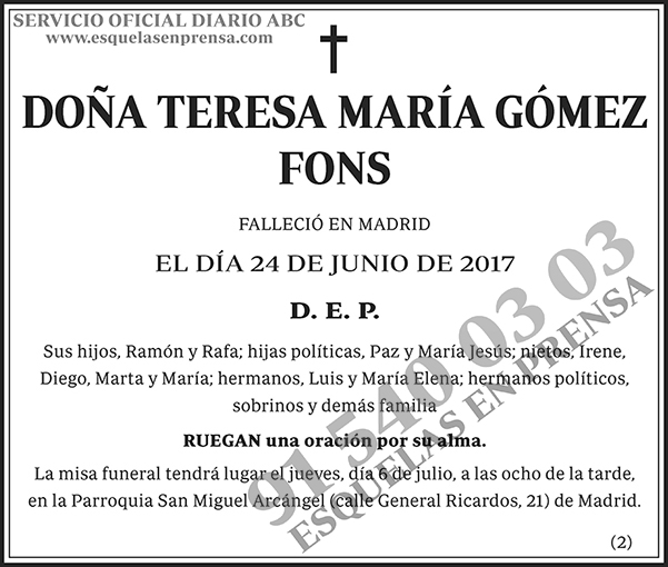 Teresa María Gómez Fons